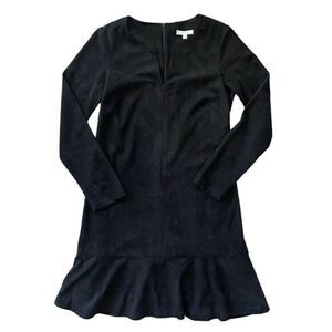 JADE Melody Tam Black Suede Long Sleeve Dress Women’s Size XS